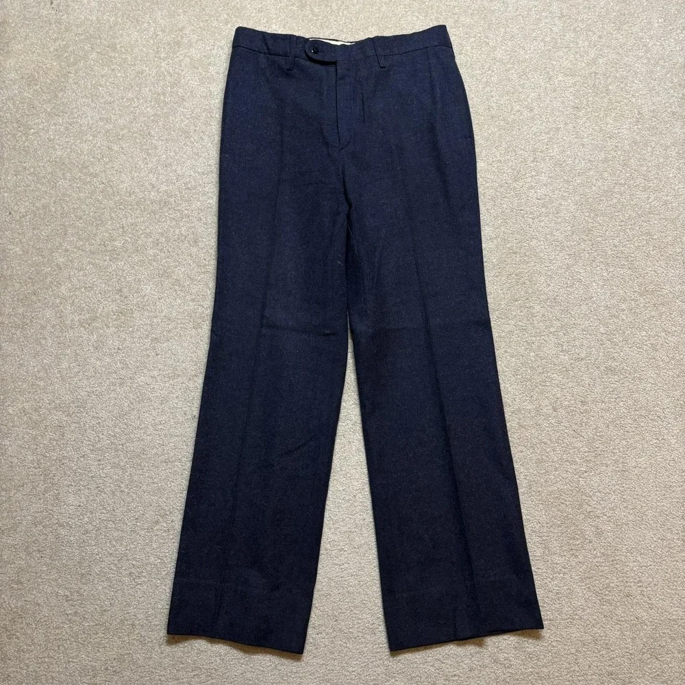 Vtg Yves Saint Laurent Pants Mens 31x30 Navy Wool Pleated Dress Talon 70s 80s